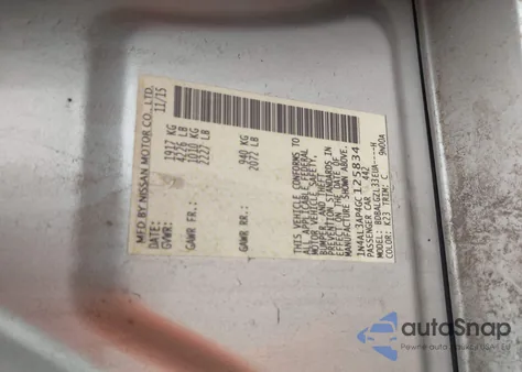 2016 Nissan Altima 2.5 S z USA, uszkodzony, nr VIN 1N4AL3AP4GC125834